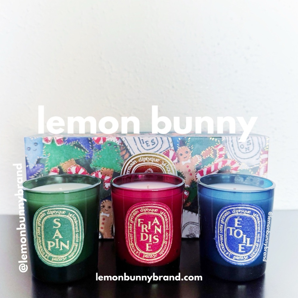 diptyque 2024 Set of 3 Small Holiday Winter Candles Sapin Friandise Étoile New